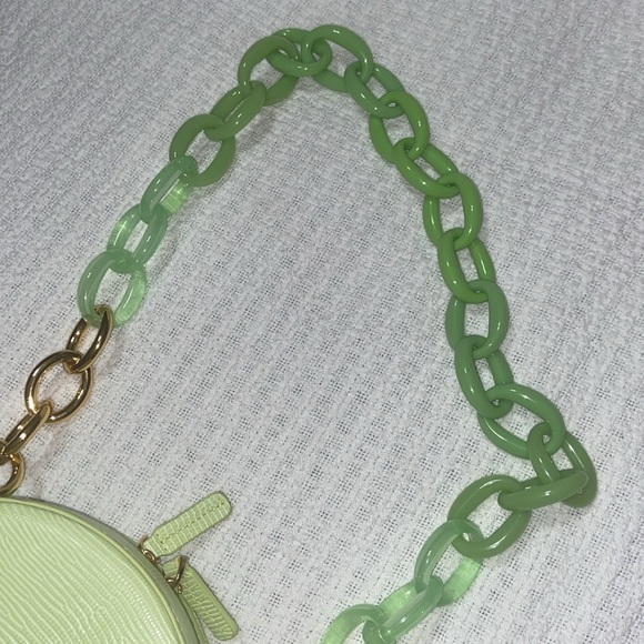 Nwot JW PEI Lime Green Luna Gradient Acrylic Chain Lizard Pattern Vegan bag - Picture 12 of 14
